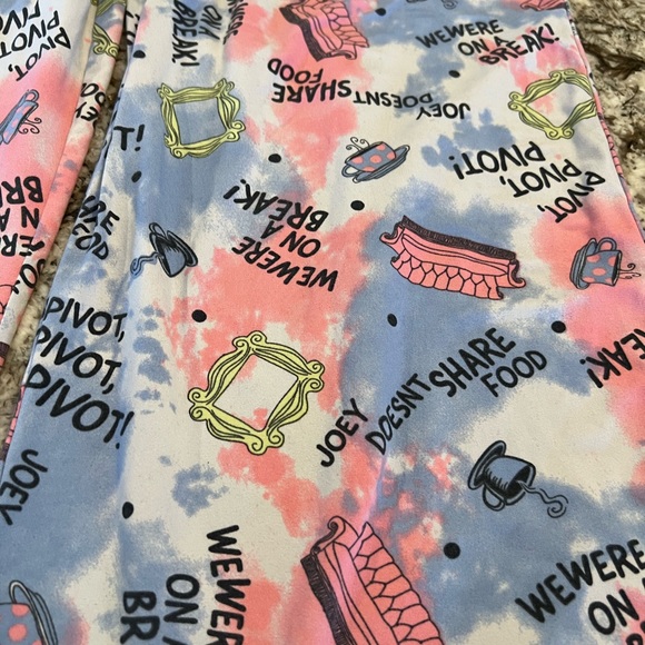 M Friends Women Sleepwear Pink Tie Dye Elastic Waist Drawstring Pajama Pants 8 - Picture 9 of 10